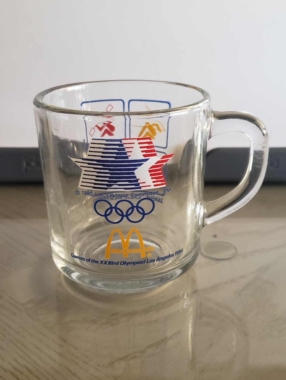 🆕️ McDonald's 1984 Olympics Glass Coffee Cup